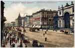 Horse drawn trams between Dom 27 & Dom 28, the Singer building building