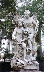 'Peace and Abundance' by P. Baratta 1722, faces the Summer Palace and is one of the most valuable sculptures in the Garden.